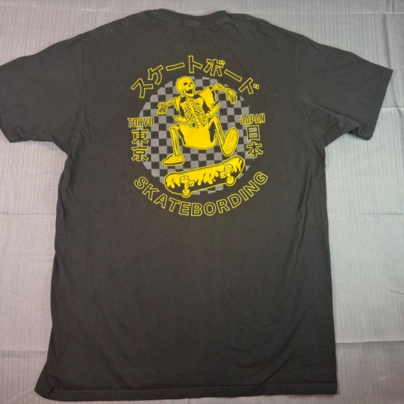 LCM International Tokyo Japan Skateboarding Graphic Tee | Skeleton Skater Street - Picture 1 of 3